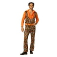 thumbnail image 2 of Rasta Imposta Men's Swaggertown Orange Houndstooth Pantsuit Halloween Costume Pantsuit - Orange Medium, 2 of 5