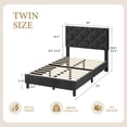 thumbnail image 2 of Twin Bed Frame with Upholstered Headboard, Upholstered Bed Frame, Heavy-Duty Platform Bed Frame with Adjustable Headboard, 2 of 6