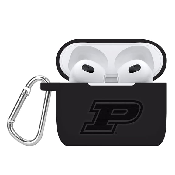 Purdue Boilermakers Engraved Silicone Case Cover Compatible with Apple AirPods Gen 3 (Black) by Affinity Bands