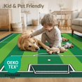 thumbnail image 4 of ODIKA 6'x9' Washable Area Rug Easy Care, Non-Shedding, Doormat Soccer Door Field Bordered Stadium Stripe Layout Themed for Queen Size Bedroom Under Bed Master Suite, 4 of 7