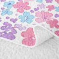 thumbnail image 5 of Erosebridal Cute Flower Twin Quilt Set, Cartoon Floral Twin Coverlet Set, Pink Reversible, Pink Lavender Blue, 2 Pieces (1 Bedspread and 1 Pillowcase), 5 of 7