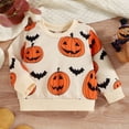 thumbnail image 2 of Toddler Infant Baby Girl Boy Halloween Outfit Pumpkin Sweatshirt Oversized Sweater Clothes Long SLeeve Kids Halloween Toddler Tops Halloween Gifts, 2 of 9