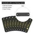 thumbnail image 4 of Uxcell 50pcs Handmade PU Leather Label Sew on Embossed Tag Embellishment 2.17"L Jeans Bags Shoes Hat Black Gold, 4 of 6