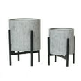 thumbnail image 2 of 2-Piece Modern Metal Planter Pot With 4-Leg Black Metal Base - Gray - 14.75"H x 11.75"W / 12"H x 9.5"W, 2 of 4