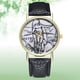 thumbnail image 2 of Reloj de cuarzo vintage para parejas con diseño de figura de aleación negra y correa de PU, 2 of 3