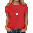 thumbnail image 2 of Gamivast Valentines Day Tops for Women Cute Heart Print Short Sleeve Thsirts Casual Trendy Crew Neck Streetwear Blouse Holiday Outfits 2026, 2 of 2