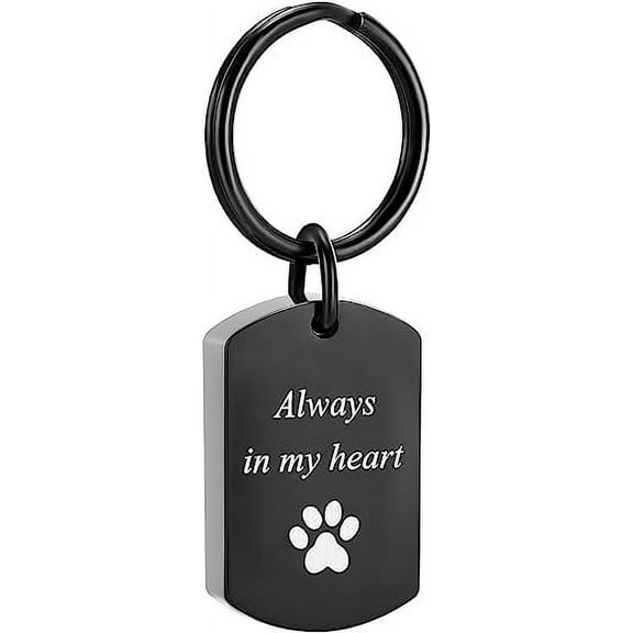 Heart Cremation Ash Urn Keychain for Pet Ashes Paw Print Memorial Ash Jewelry Pet Keepsake Urn Key Chain for Ashes for Dog Cat