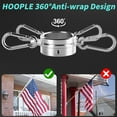 thumbnail image 2 of SHIQI-Flag Pole Rings 1.5 Inch 4PC, Aluminum Alloy Flag Pole Clips Swivels, 360°Rotating Anti Wrap Flag Mounting Rings, No Tangle Flagpole Rings with Carabiner for 1-1.25 Inch Diameter Flag Pole, 2 of 4