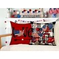 thumbnail image 2 of 4th of July Throw Pillow Covers 18 x 18 Inch Set of 4, Patriotic America Flag Summer Farmhouse Holiday Independence Memorial Day Cushion Case for Home Sofa Couch Decoration, 2 of 6