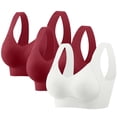 thumbnail image 2 of Cavosen Bras for Women Wireless Plus Size Seamless Supportive Bras Push Up Full Coverage Solid Bralettes Wide Straps Breathable Underwear, 2 of 9