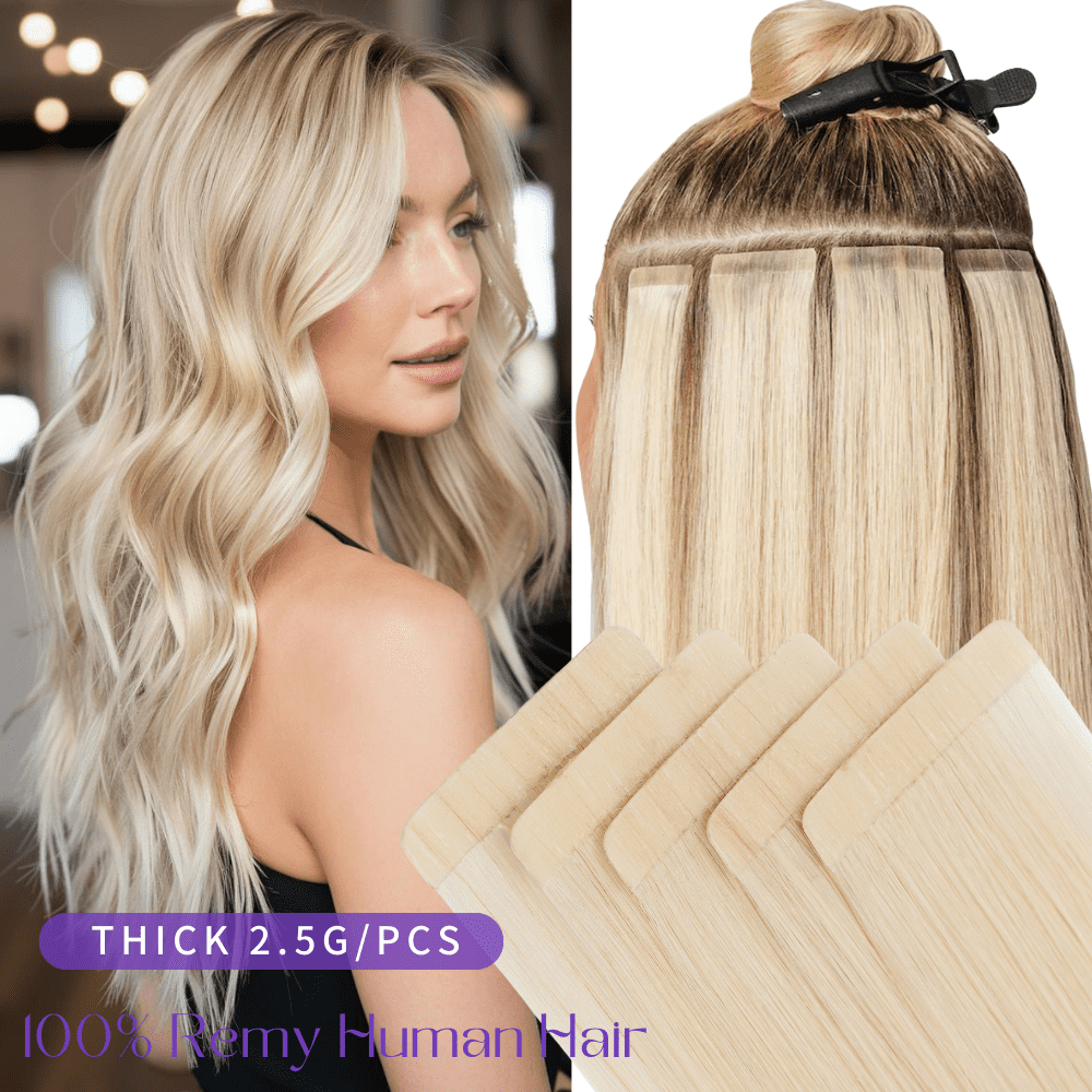 Benehair 100% Human Hair Extensions Tape In Hair Invisible  display picture 3