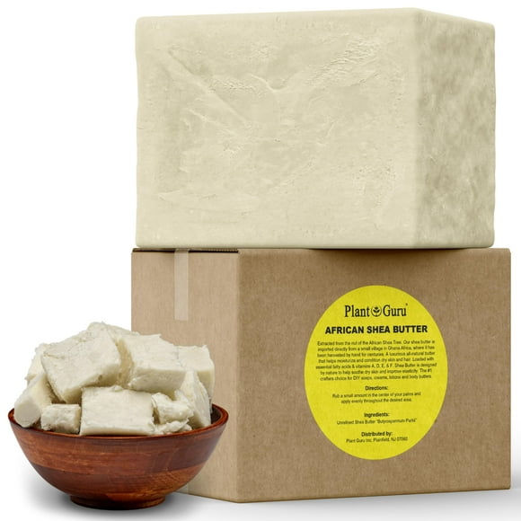 Manteca de karité Plant Guru, cruda africana, 2,27 kg, 100% pura y natural