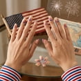thumbnail image 6 of 24 Piece Retro Gorgeous Independence Day Nail Art Set, Patriotic 4th of July Nail Stickers Wraps for Women, DIY Press on Nails, 6 of 6