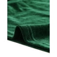 thumbnail image 5 of INSPIRE CHIC Women's Contrast Collar Short Sleeve Velvet Crop Tops Dark Green S, 5 of 5