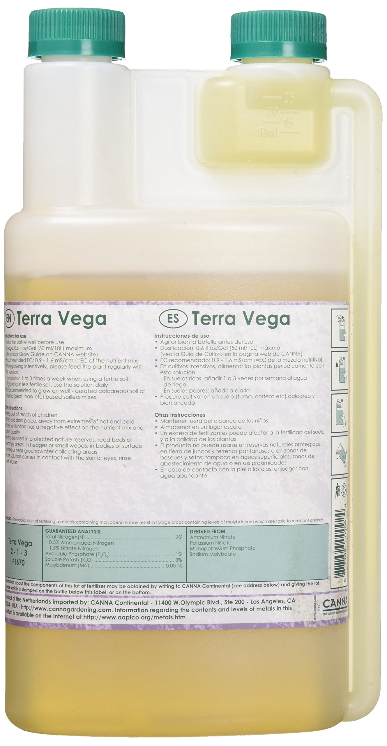 Canna Terra Vega - Soil Veg Nutrient 9120001, 1 L