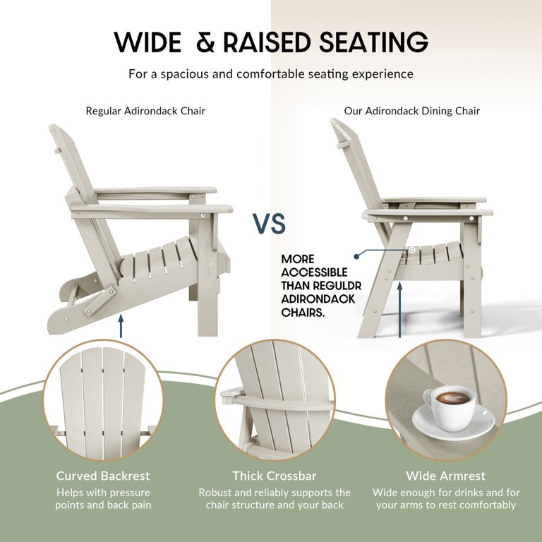 WestinTrends Malibu Adirondack Dining Chair, Sand photo 3