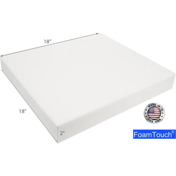 FoamTouch Upholstery Foam Cushion High Density 2'' Height x 18'' Width ...
