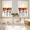 thumbnail image 2 of Maple Leaf Valance Kitchen Curtains Blackout Vintage Waterfall Falling Leaves Natural Blackout Window Treatment for Bedroom Bathroom Home Decor Window Drapes 54x18 Inch + 27x24 Inch X 2, 2 of 5