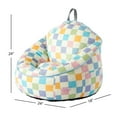thumbnail image 5 of Room Revival Compressed Foam Bean Bag Chair for Kids, Rainbow Checkerboard, 5 of 9