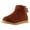 Brown, variant on Bmisegm Suede Boots for Women Booties Womens Shoes Fashion Lightweight Round Toe Thick Sole Flat Suede Low Tube Metal Buckle Short Boots Boots for Women Brown 8