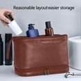 thumbnail image 4 of Leather Double Layer Toiletry Bag Travel Storage Bag Large Capacity Dry And Wet Separation Portable Cosmetic Bag, 4 of 6