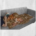 thumbnail image 6 of Gingerbread Man Soft Flannel Fleece Throw Blanket, Funny Watercolor Cookies on Wooden Boards Delicious Xmas Pastry, Cozy Plush for Indoor and Outdoor Use, 60" x 80", Brown Orange White, by Ambesonne, 6 of 6