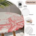 thumbnail image 3 of Coastal Red Round Tablecloth for 55-60 Inch Tables,Fitted Table Cover with Elastic Edge,Nautical Coral Seahorse Starfish Shell Waterproof Outdoor Table Cloth Protector for Patio Garden Dinner Picnic, 3 of 9