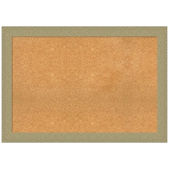 Amanti Art Natural Cork Board Framed Mosaic Gold Bulletin Board 40 in. x 28 in.