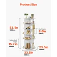 thumbnail image 3 of 360° rotating five-tier shoe rack, freestanding round display shelf, suitable for bedrooms, living rooms, entryways, and wardrobes, white., 3 of 6