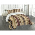 thumbnail image 3 of Ambesonne Tribal Quilted Bedspread Set 3 Pcs, Striped Ornament, King Size, Multicolor, 3 of 5