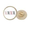 thumbnail image 1 of Coeur spade club 10 Motif Rond Métal Broche d'Or Clip, 1 of 3
