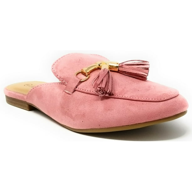 flat mules with tassels