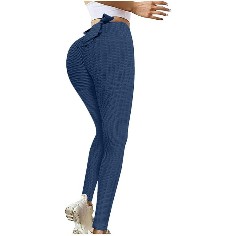 Kayannuo Yoga Pants with Pockets for Women Christmas Clearance Women's High  Waist Solid Color Tight Fitness Yoga Pants Nude Hidden Yoga Pants Navy 
