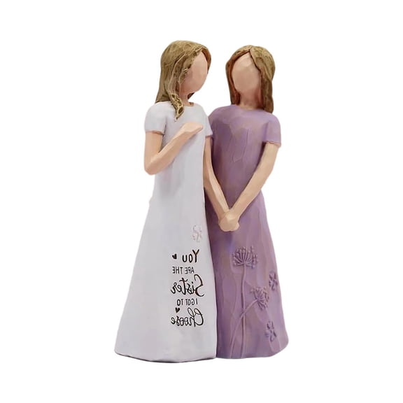 My Sister My Friend Walk with Me Hand-Painted Figurine - Heartfelt Sister Gift for Birthday, Christmas or Sister-in-Law, Adult Sister Friendship Statue Sculpture for Women