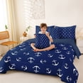 thumbnail image 3 of spefrowx Ocean Anchor Twin Bedding for Men, Navy Nautical Marine Bedding Comforter Set, Navy Reversible, 7 Pieces, 3 of 6