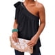 thumbnail image 1 of Camisa con nudo de corbata sin mangas de un hombro, blusa de un solo hombro para mujer Blusa de un hombro para mujer Blusa sin mangas de un hombro Grado profesional, 1 of 2
