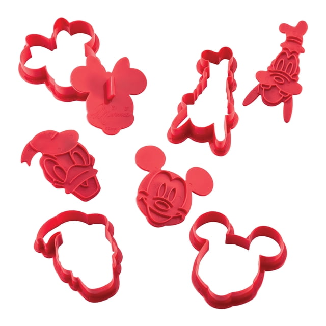 Juego de sellos y cortadores de galletas 8Pzs Farberware en forma de Disney. Rojo