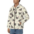 thumbnail image 3 of Uemuo Funny Chicken for Men's Fashion Full-zip Hoodies & Sweatshirts with Kangaroo Pocket, Zip-up Hooded Sweatshirt, Moisture Wicking & Breathable-X-Large, 3 of 5