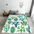 thumbnail image 4 of Watercolor Cactus Succulent Blanket Cartoon Cactus Saguaro Desert Floral Gifts for Plant Lovers Artists Photographers Soft Blanket for Bed Outdoor Sofa Valentines Birthday Decor 40"x50", 4 of 6