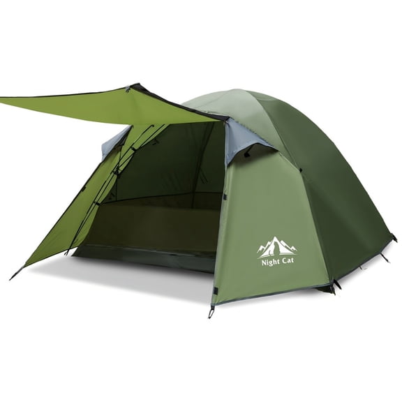 Lightweight Family Camping Tent 2-3 Person Tent Easy Setup Outdoor 7x6x4.3ft Porch Pole Not Inlcuded
