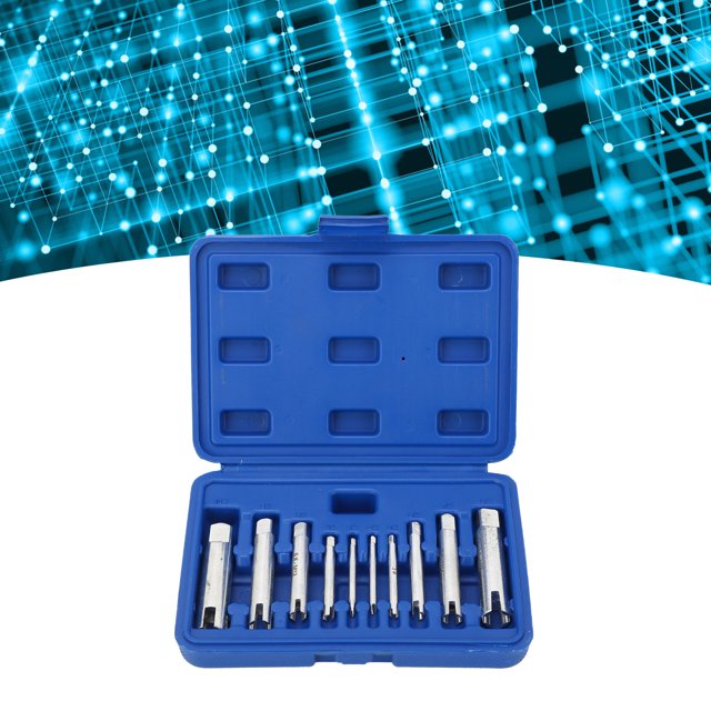 Screw Tap Extractor Set, Easy Carrying 10Pcs Wide Application Hardened Alloy Steel Broken Screw Removal Tool For Maintenance