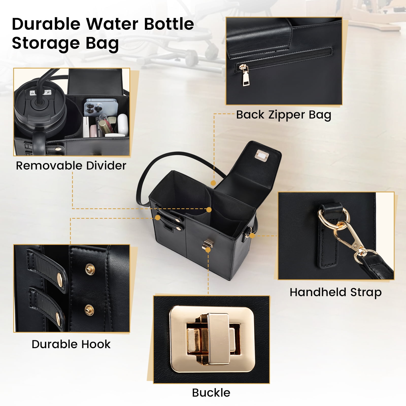 Portable Purse Cup Holder Bag with Strap Outdoor Crossbody Water Bottle Storage Bag for Stanley Cup Tumbler 40 oz