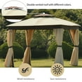 thumbnail image 6 of SYNGAR 10 x 10 ft Patio Gazebo, Outdoor Tent with Double Vented Roof and Mosquito Netting, Backyard Relaxing Gazebo Canopy for Shade and Rain, Perfect for Poolside, Deck, Garden, Khaki, D7930, 6 of 10