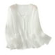 thumbnail image 3 of Top de encaje,Camisa literaria floral con cuello en V de ramio para mujer, blusa holgada de manga larga, informal y moderna, lavable a mano o en seco, sopatenor, 3 of 9