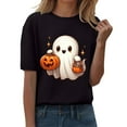 thumbnail image 2 of Offres du Jour Seductiva T-Shirt à Manches Courtes pour Femmes Liquidation T-Shirt d'Halloween pour Femmes Manches Courtes Graphique Col Rond Hauts Imprimé Citrouille Chandails Décontractés d'Automne 2025, 2 of 4
