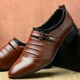 thumbnail image 3 of Dakaela Mens Dress Shoes Modern Classic Slip on Oxfords Casual Business Wedding Work Loafers Brown 9, 3 of 5