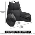 thumbnail image 6 of Reading Pillow for Bed with High Arm Rests,Back Support Pillow for Sitting Up in Bed with Shredded Memory Foam for Reading, TV, Gaming or Relaxing on Floor（Grey Black，Small）, 6 of 12