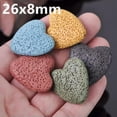 thumbnail image 7 of U8MO 5PCS Flat Heart Shape 20mm 26mm Colorful Lava Stone Loose Pelelith Beads-Deep Brown-26mm, 7 of 7