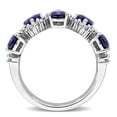 thumbnail image 6 of Created Forever Women's Created Blue Sapphire and Lab Grown Diamond Semi-Eternity Ring, 6 of 10