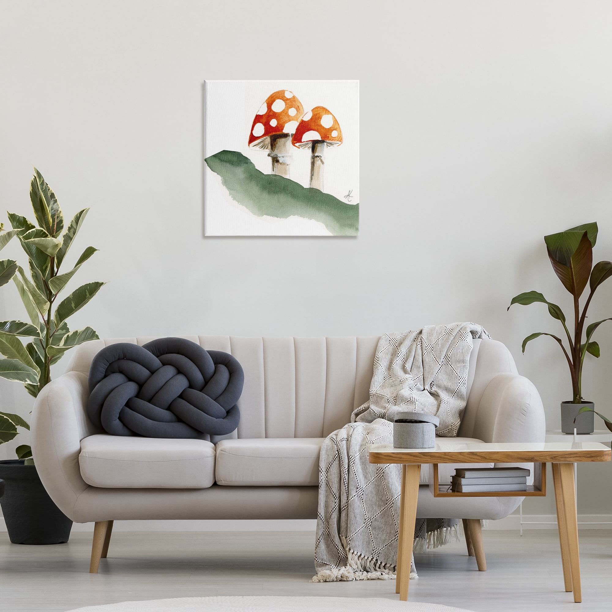 Stupell Industries Spotted Red Mushrooms Plants & Flowers Painting Wrapped Canvas Art Print Wall Art, 24 x 24